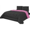 Edredom Casal Queen 6 pçs Cobertor Frio Quente Inverno Cotex Cor:PretoePink - 2