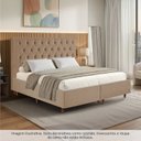 Ver imagem 2 de Kit Cama Box King e Cabeceira Estofada Capitonê Bege Realeza Espresso Móveis Dourado