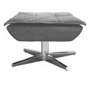 Ver imagem 5 de Kit 2 Poltronas Decorativas Base Giratória Cromada com Puff Opla Suede Grafite - Ibiza
