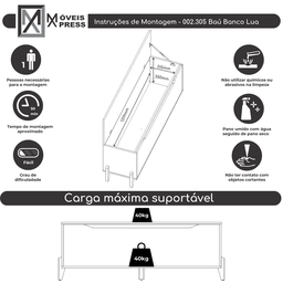 Baú Recamier Cama Box Casal Quarto Multifuncional Guarda Volumes Multiuso Montessoriano Brinquedos P - 9