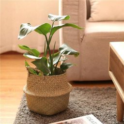 Cesto Vaso Planta Palha Fibra Jardim Enfeite Flor Grande - 1