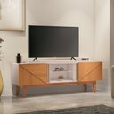 Ver imagem 2 de Rack Bancada Hills 1.6 para Escritório/ Sala de Estar Off White/ Cinamomo- Bela Móveis