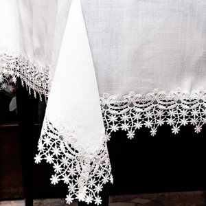 Caminho de Mesa Quadrado 135x135cm 9018 - Rafimex Branco