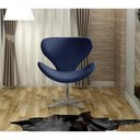 Ver imagem 3 de Poltrona Isis Giratória de Metal Veludo Azul 210 Bella Decor