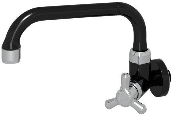Torneira Horizontal Com Detalhes Em Cromo Preto - 1