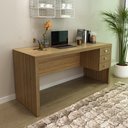 Ver imagem 1 de Mesa para Escritório C/ 03 Gavetas Me4113 Amêndoa Tecnomobili