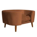 Ver imagem 1 de Cama para Cachorro Pet Sofá Gato Pé Palito Caminha Confortável com Almofada Veludo Terracota