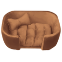 Ver imagem 2 de Cama para Cachorro Pet Sofá Gato Pé Palito Caminha Confortável com Almofada Veludo Terracota