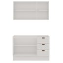 Ver imagem 5 de Armário Aéreo e Balcão 120cm 100% MDF Estilo Americano Provençal Branco/Fosco