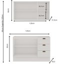 Ver imagem 4 de Armário Aéreo e Balcão 120cm 100% MDF Estilo Americano Provençal Branco/Fosco