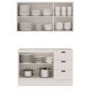 Ver imagem 7 de Armário Aéreo e Balcão 120cm 100% MDF Estilo Americano Provençal Branco/Fosco