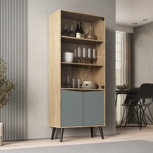 Cristaleira Vitrô 70cm 2 Portas de Vidro