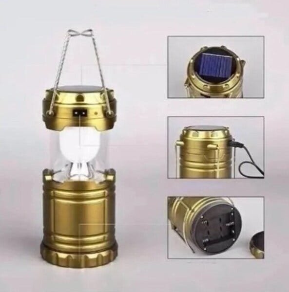 Lampião Luminária Solar Camping Usb LED Lanterna