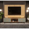 Bancada Rack com Painel 240cm com LED para TV até 75 Polegadas 2 Gavetas Madri Alecrim/Carvalho Natu - 1