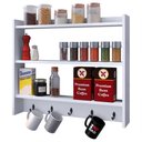 Ver imagem 1 de Armário Suporte Xícaras Armarinho Amélia Nicho Organizador Cozinha Ganchos - Branco – Rpm