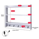 Ver imagem 5 de Armário Suporte Xícaras Armarinho Amélia Nicho Organizador Cozinha Ganchos - Branco – Rpm