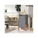 Ver imagem 2 de Armário Buffet Posseidon 1 Porta com Pés de Madeira - Cinza