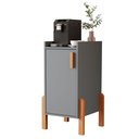 Ver imagem 3 de Armário Buffet Posseidon 1 Porta com Pés de Madeira - Cinza