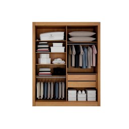 Guarda-roupa Solteiro Mdf 2 Portas de Correr 2 Gavetas com Espelho Milano Leifer Móveis:cinamomo/off - 3