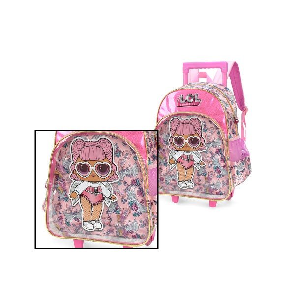 Mochila Carrinho C Alça+ Lancheira Lol Surprise Rosa Glitter - 5