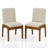 Kit 2 Cadeiras Estofadas Fuji Mdf Freijó/bouclé Off White - M.a Freijó/bouclé Off White - 1