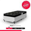 Ver imagem 5 de Cama Box Solteiro + Colchão Espuma D20 - 51x88x188cm - E-shop Casa - Couro Branco