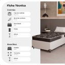 Ver imagem 3 de Cama Box Solteiro + Colchão Espuma D20 - 51x88x188cm - E-shop Casa - Couro Branco
