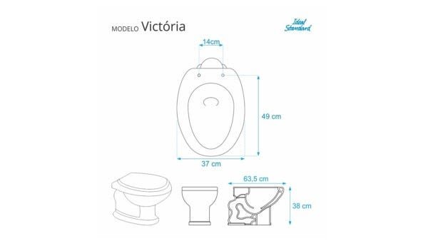 Assento Sanitário Laqueado Victória Branco para Louça Ideal Standard - 2