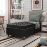 Cama Box Solteiro + Colchão Espuma D20 - 51x88x188cm - e-Shop Casa - Couro Preto - 2