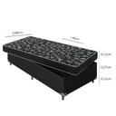 Ver imagem 3 de Cama Box Solteiro + Colchão Espuma D20 - 51x88x188cm - e-Shop Casa - Couro Preto