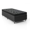 Cama Box Solteiro + Colchão Espuma D20 - 51x88x188cm - e-Shop Casa - Couro Preto - 1
