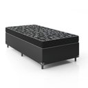 Ver imagem 1 de Cama Box Solteiro + Colchão Espuma D20 - 51x88x188cm - e-Shop Casa - Couro Preto