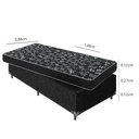 Ver imagem 3 de Cama Box Solteiro + Colchão Espuma D20 - 51x88x188cm - e-Shop Casa - Suede Preto