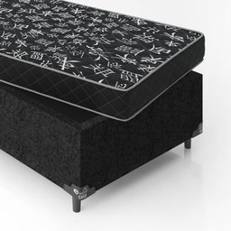 Cama Box Solteiro + Colchão Espuma D20 - 51x88x188cm - e-Shop Casa - Suede Preto - 5