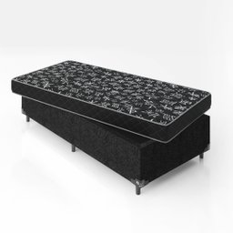 Cama Box Solteiro + Colchão Espuma D20 - 51x88x188cm - e-Shop Casa - Suede Preto - 4