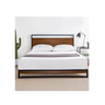 Cabeceira de Cama Mdf Cb-04 Preto Fosco Madeira Escura - 2