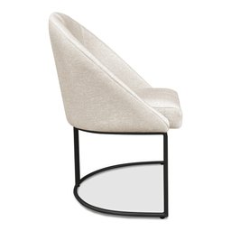 Kit 04 Cadeiras Poltrona de Jantar Bela Linho Bege Base Metálica Industrial Preto - Pallazio - 5