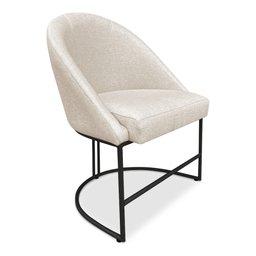 Kit 04 Cadeiras Poltrona de Jantar Bela Linho Bege Base Metálica Industrial Preto - Pallazio - 3