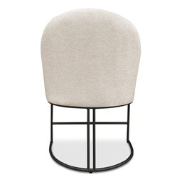 Kit 04 Cadeiras Poltrona de Jantar Bela Linho Bege Base Metálica Industrial Preto - Pallazio - 6