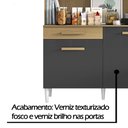 Ver imagem 5 de Armário de Cozinha Compacta 4 Portas 1 Gaveta Grafite/Castanho Aramóveis 3308 168x121x38