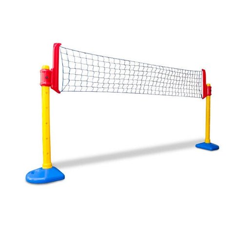 Kit Vôlei Portátil com Rede Ajustável de Plástico para Quadra e Praia Freso