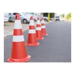 Cone de Sinalização PVC 75 cm Laranja e Branco Grande Plastcor - 3