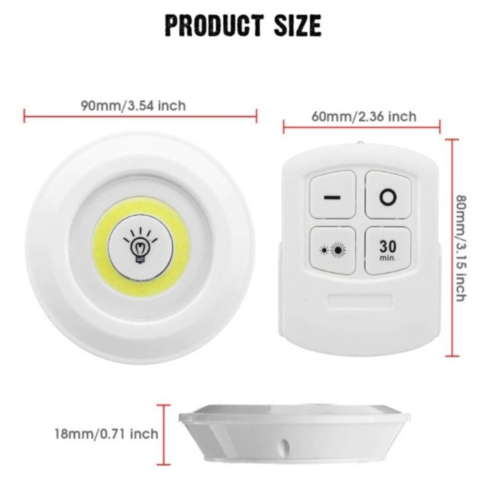 10 KIT LUMINARIA LED SPOT SEM FIO CONTROLE REMOTO 30 LAMPADA LUZES DE