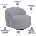 Ver imagem 4 de Kit 02 Poltronas Decorativa Orgânica Giratória para Sala Living Barolo L06 Veludo Cinza - Lyam