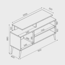 Rack OffWhite P/ Tv 42 Polegadas Luxo Lyon - 4