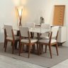 Mesa de Jantar Retangular C/ Vidro para 6 Lugares Avena 184 Cm - Canella C/ Off White Fosco - 2