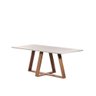 Mesa de Jantar Retangular C/ Vidro para 6 Lugares Avena 184 Cm - Canella C/ Off White Fosco - 6