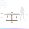 Mesa de Jantar Retangular C/ Vidro para 6 Lugares Avena 184 Cm - Canella C/ Off White Fosco - 7