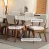 Mesa de Jantar Retangular C/ Vidro para 6 Lugares Avena 184 Cm - Canella C/ Off White Fosco - 3
