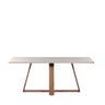 Mesa de Jantar Retangular C/ Vidro para 6 Lugares Avena 184 Cm - Canella C/ Off White Fosco - 1